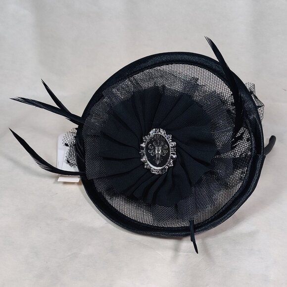Disney Parks Haunted Mansion Funeral Fascinator Headband Wallpaper Cameo Spooky - Picture 3 of 9
